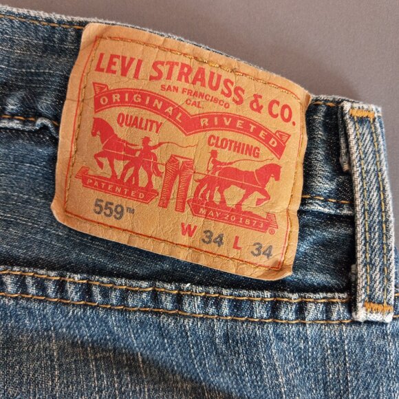 LEVI'S 559 Relaxed Straight Fit Jeans 34x34 - Picture 3 of 7